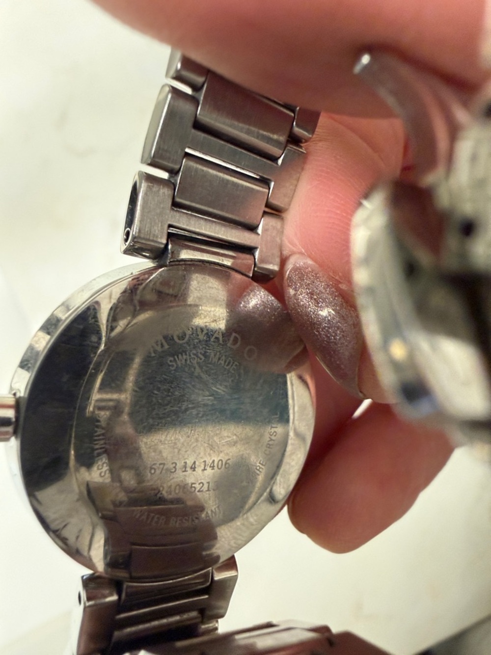 Movado Silver Bracelet Watch with Black Dial - Picture 3 of 10